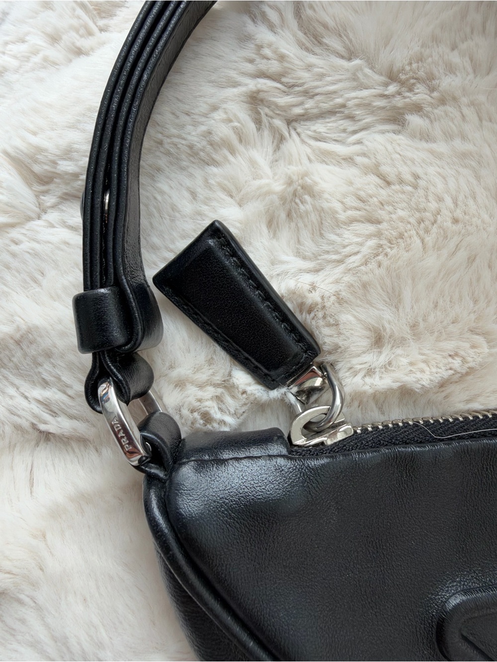 Prada Black Leather Triangle Shoulder Bag - Picture 5 of 6
